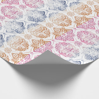 Floral Chic Boho Waterverf roze en blauw Cadeaupapier