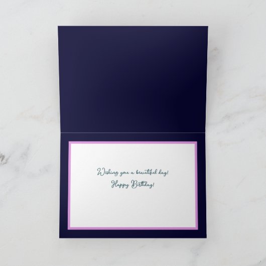 Floral Chic Bouquet Roze Hydrangea Bloemen Verjaar Kaart (Binnen)