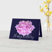 Floral Chic Bouquet Roze Hydrangea Bloemen Verjaar Kaart (Gele Bloem)