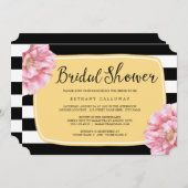 Floral Chic Bridal Shower Invitation / Yellow Kaart (Voorkant / Achterkant)