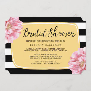 Floral Chic Bridal Shower Invitation / Yellow Kaart
