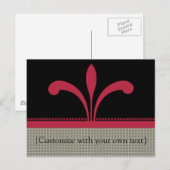 Floral Chic Briefkaart, Magenta Briefkaart (Voorkant / Achterkant)