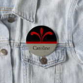 Floral Chic Button, donkerrood Ronde Button 7,6 Cm (In situ)