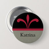 Floral Chic Button, Magenta Ronde Button 7,6 Cm (Voorkant /achterkant)