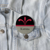 Floral Chic Button, Magenta Ronde Button 7,6 Cm (In situ)