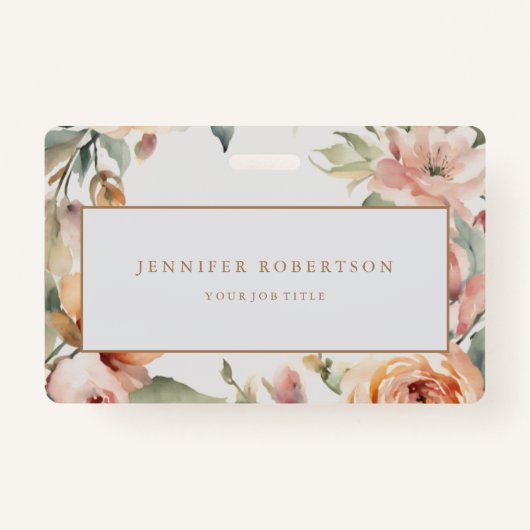 Floral Chic Classical Gepersonaliseerde Gepersonal Badge (Voorkant)