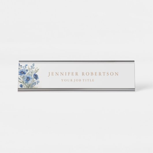 Floral Chic Classical Gepersonaliseerde Gepersonal Bureau Naambordje (Voorkant)