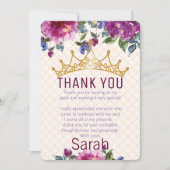 Floral Chic Crown Verjaardag Bedankt Card Kaart (Voorkant)