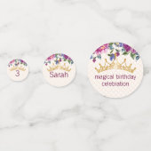 Floral Chic Crown Verjaardag ontwerp Confetti (Achterkanten)