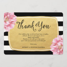 Floral Chic Foto Dank je kaart / Goud