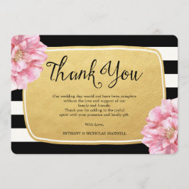 Floral Chic Foto Dank je kaart / Goud