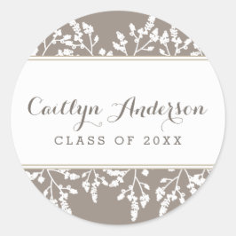 Floral Chic gepersonaliseerde Afstudeerder envelop Ronde Sticker