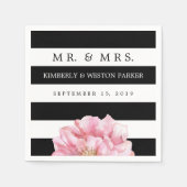 Floral Chic gepersonaliseerde bruiloft servetten (Voorkant)