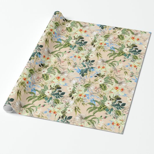  Floral Chic Gift Wrap Cadeaupapier (Uitgerold)