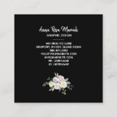 *~* Floral Chic Glitter Girly Feminine Exciting Vierkante Visitekaartje (Achterkant)