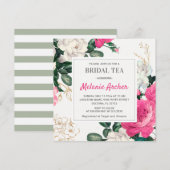 Floral Chic Hot Pink Peony Rozen Vrijgezellenfeest Kaart (Voorkant / Achterkant)