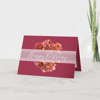 Floral Chic Hydrangea Flower Bouquet Pink Birthday Kaart