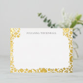 Floral Chic Lijst Luxe persoonlijke artikelen Folie Uitnodiging (Staand Voorkant)