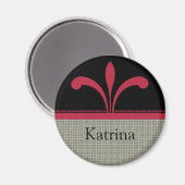 Floral Chic Magnet, Magenta Magneet (Voorkant / Achterkant)