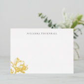 Floral Chic Magnolia Luxe persoonlijke verhalen Folie Uitnodiging (Staand Voorkant)