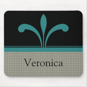 Floral Chic Mousepad, Blauwgroen Muismat