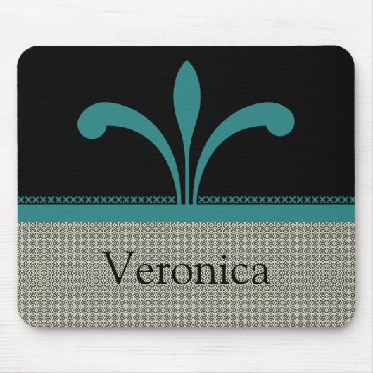 Floral Chic Mousepad, Blauwgroen Muismat (Voorkant)