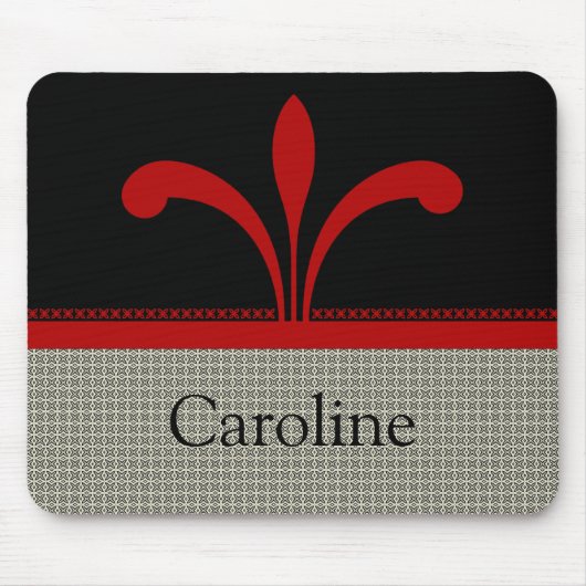 Floral Chic Mousepad, donkerrood Muismat (Voorkant)