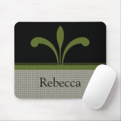 Floral Chic Mousepad, Olive Green Muismat (Met muis)