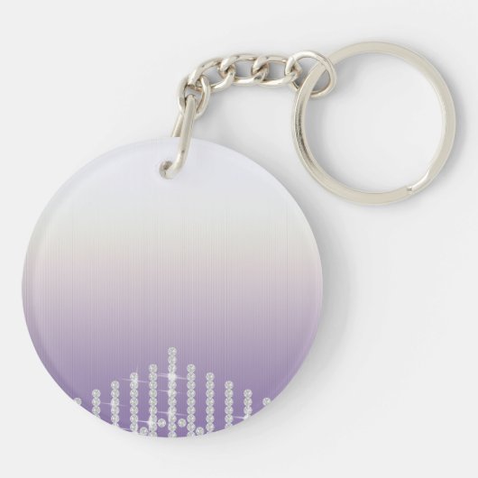 Floral Chic Paarse Sleutelhanger (Achterkant)