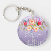 Floral Chic Paarse Sleutelhanger (Voorkant)