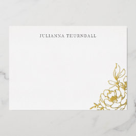 Floral Chic Peony Luxe Personal Stationery Folie I Uitnodiging