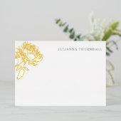 Floral Chic Peony Luxe persoonlijke verhalen Folie Uitnodiging (Staand Voorkant)