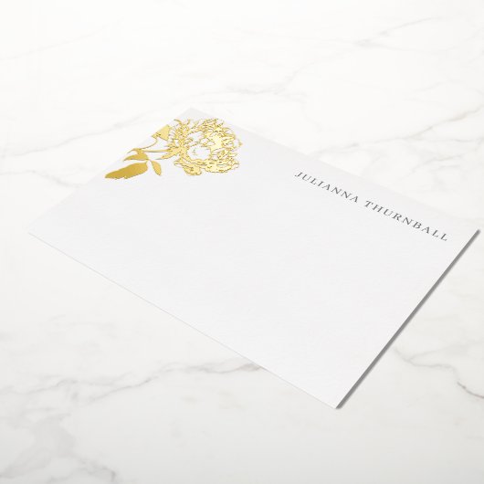 Floral Chic Peony Luxe persoonlijke verhalen Folie Uitnodiging (Gedraaid)