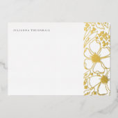 Floral Chic Peony Luxe persoonlijke verhalen Folie Uitnodiging (Voorkant)