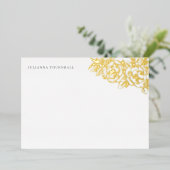 Floral Chic Peony Luxe persoonlijke verhalen Folie Uitnodiging (Staand Voorkant)