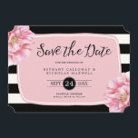 Floral Chic Photo Save the Date Card / Roze<br><div class="desc">Moderne,  stijlvolle,  elegante - perfect!  Eenvoudig aan te passen met uw eigen tekst.  Vervang het afbeelding sjabloon (op de achterzijde) door een eigen foto voordat je het object koopt.  Andere kleurenopties beschikbaar in onze winkel!</div>