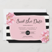 Floral Chic Photo Save the Date Card / Roze (Voorkant)