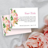 Floral Chic Pink en Gold Custom Enclosure Informatiekaartje