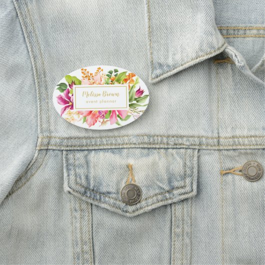 Floral Chic Pink Pastel Event Planner Naamplaatje (In situ)