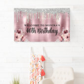 Floral Chic Roos Blush Roze druppelen Spandoek (Insitu)