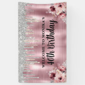 Floral Chic Roos Blush Roze druppelen Spandoek (Verticaal)