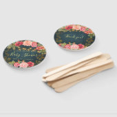 Floral chic rozen baby meisje douche welkom gunst handwaaier (Niet-gemonteerd)