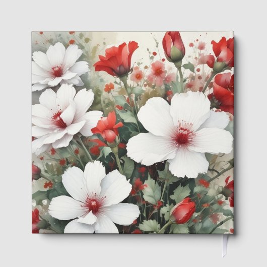 Floral Chic Simple Minimalist Modern Plain Wedding Gastenboek (Achterkant)