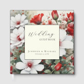 Floral Chic Simple Minimalist Modern Plain Wedding Gastenboek (Voorkant)