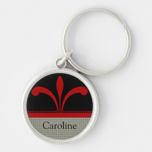 Floral Chic Sleutelhanger, donkerrood Sleutelhanger (Voorkant)