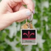 Floral Chic Sleutelhanger, Magenta Sleutelhanger (Hand)