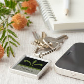 Floral Chic Sleutelhanger, Olive Green Sleutelhanger (Zijkant)