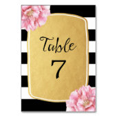 Floral Chic Tafelnummer Kaart / Goud (Achterkant)