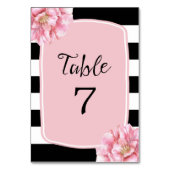 Floral Chic Tafelnummer Kaart / Roze (Achterkant)