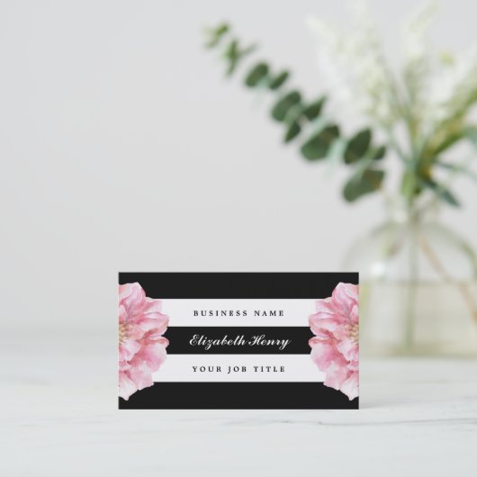 Floral Chic Visitekaartjes (Staand voorkant)